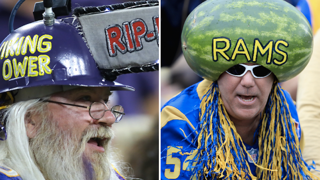 All the strange things NFL fans wear on their heads